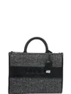 Liu •jo Herringbone-sequin Tote Bag In Black