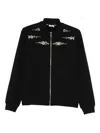 Liu •jo High Collar Black Sweatshirt With Pearl Embellishments In Black