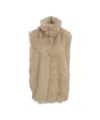 Liu •jo High Collar Sleeveless Faux Fur Gilet In Pink