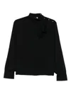 Liu •jo High-neck Button-detail Blouse In Black
