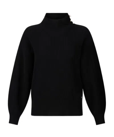 Liu •jo High-neck Knitted Sweater In Black