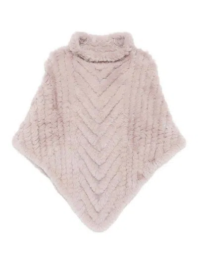 LIU •JO HIGH NECK PONCHO WITH CHEVRON