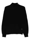 Liu •jo High Neck Ribbed Knit Sweater In Black