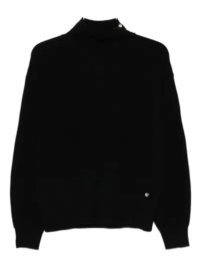LIU •JO HIGH NECK RIBBED KNIT SWEATER