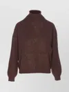 Liu •jo High Neck Sequin Detail Knitwear In Brown