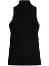 Liu •jo Liu Jo High-neck Sleeveless Sweater With Embellished Armholes In Black