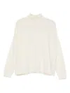 Liu •jo High Neck White Wool Sweater In White