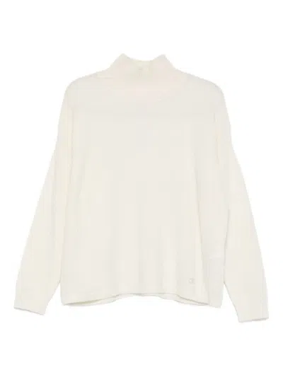 LIU •JO HIGH NECK WHITE WOOL SWEATER