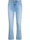 Liu •jo Princess Rhinestone-embellished High-rise Jeans In Blue