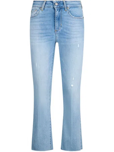 Liu •jo Princess Rhinestone-embellished High-rise Jeans In Blue