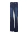 Liu •jo Flare High Waist Trousers With Rivet Accents In Blue