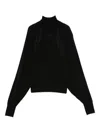Liu •jo Lace-insert Turtleneck Sweaters In Black