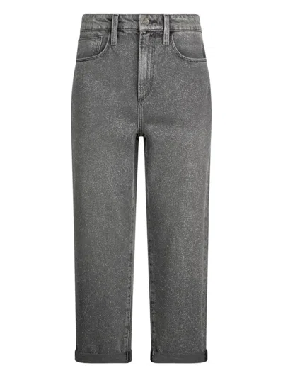 Liu •jo Liu Jo High Waist Black Jeans With Rolled Cuffs In Gray