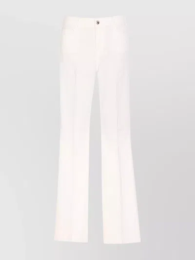 Liu •jo High Waist Boot Cut Trousers With Embellished Detail In White