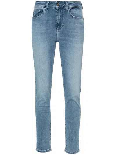 Liu •jo High-waist Cropped Skinny Jeans In Blue