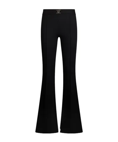 Liu •jo High Waist Flared Casual Pants In Black