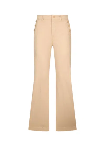Liu •jo High Waist Flared Trousers For Women In Brown