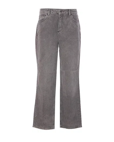 Liu •jo Grey Glitter Jeans In Gray