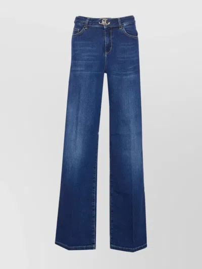 LIU •JO HIGH WAIST WIDE LEG TROUSERS WITH BELT