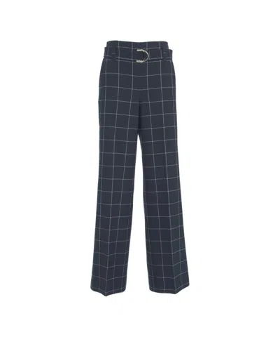 Liu •jo Liu Jo High-waisted Blue Palazzo Pants With Waist Belt
