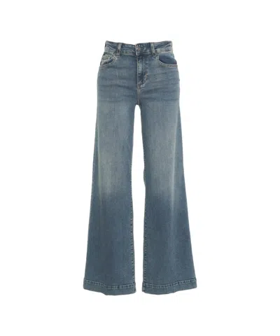 Liu •jo High-waisted Flared Denim Jeans In Blue