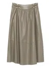 Liu •jo Liu Jo High-waisted Skirt With Gathered Detailing In Brown