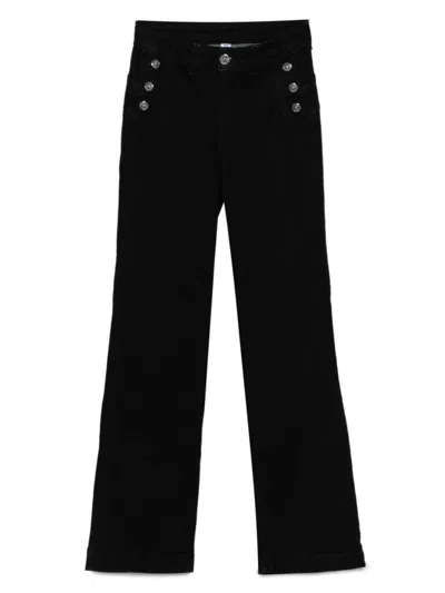 LIU •JO LIU JO HIGH-WAISTED STRAIGHT-LEG JEANS WITH DECORATIVE BUTTONS