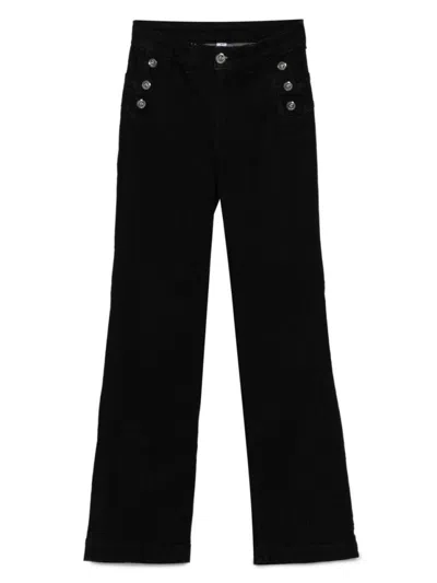 LIU •JO HIGH-WAISTED STRAIGHT-LEG JEANS WITH DECORATIVE BUTTONS