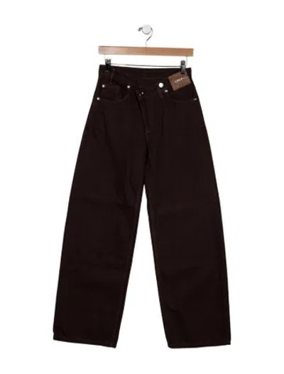 Pre-owned Liu •jo High-rise Wide Leg Jeans In Brown