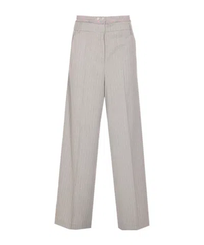 Liu •jo Liu Jo High-waist Pinstriped Trousers In Gray