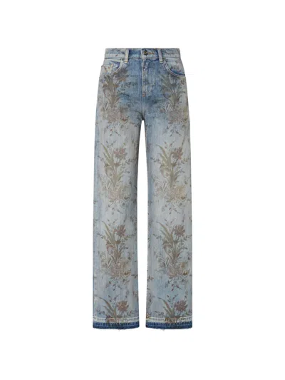Liu •jo High-waisted Jeans With Print In Blue