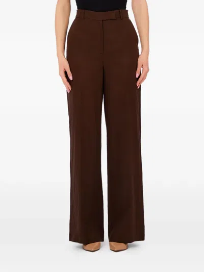 Liu •jo High-waisted Trousers In Brown