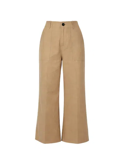 Liu •jo High-waisted Trousers In Brown