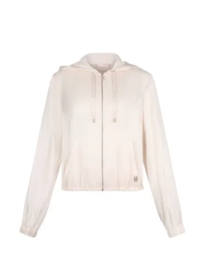 Liu •jo Hooded Jacket In Neutral