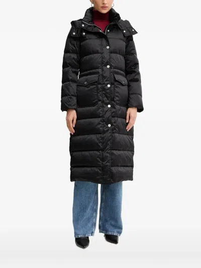 Liu •jo Hooded Padded Coat In Black