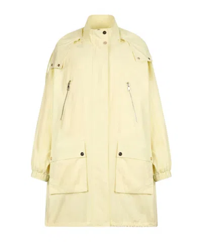 Liu •jo Hooded Pocket Parka In Yellow