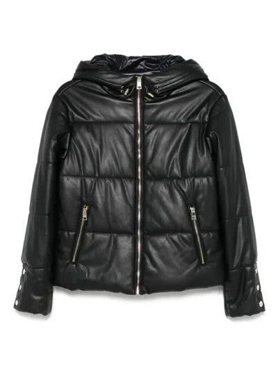 Liu •jo Hooded Puffer Jacket In Black