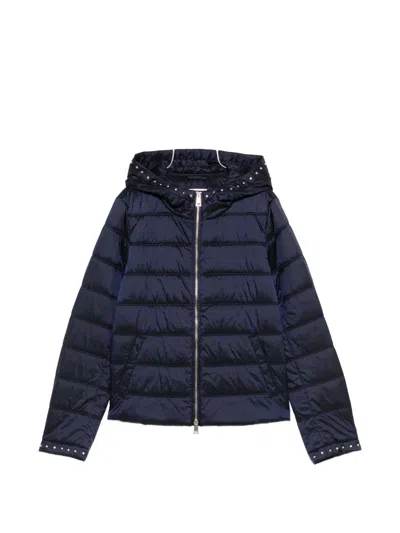 Liu •jo Hooded Puffer Jacket In Blue