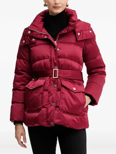 Liu •jo Hooded Puffer Jacket In Red