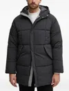 Liu •jo Hooded Quilted Coat In Black