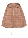 Liu •jo Hooded Quilted Jacket In Brown