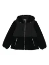 Liu •jo Hooded Teddy-paneled Jacket In Black