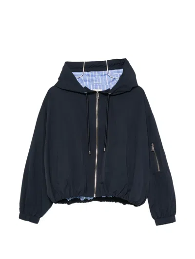 Liu •jo Hooded Zip Jacket In Blue