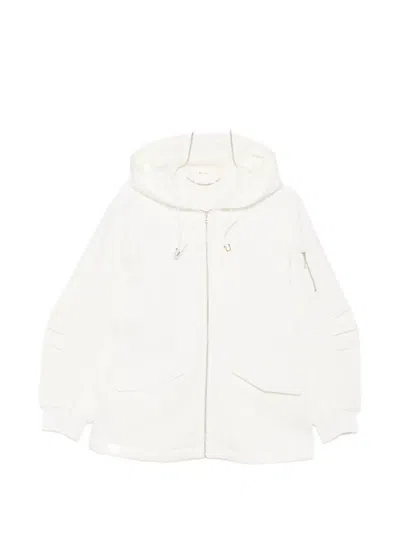 Liu •jo Hooded Zip-back Jacket In White