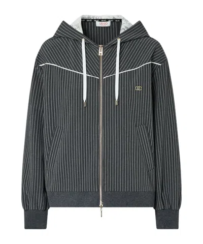 Liu •jo Hoodie With Lace Detailing In Gray