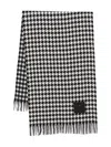 Liu •jo Houndstooth Check Scarf In Black