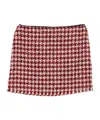 Liu •jo Houndstooth Pattern Mini Skirt With Textured Hemline In Red