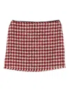 Liu •jo Houndstooth Pattern Mini Skirt With Textured Hemline In Multi