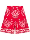 Liu •jo Intarsia-knit Shorts In Red