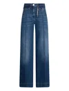 Liu •jo Flared Used Cotton Jeans In Blue